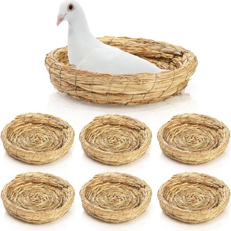 6 nidi per uccelli in canna da 20 cm (8") - Fatti a mano - Per covare e deporre le uova - Adatti a uccelli e piccoli animali (1/4)