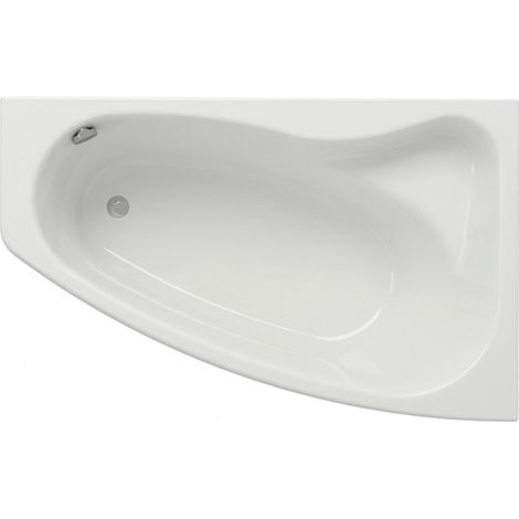 Baignoire asymétrique droite 160x100 cm – Acrylique renforcé – Fond lisse et facile à nettoyer – Capacité 265 L – Livrée avec pieds réglables – Glass