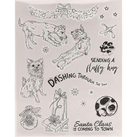 Tampons transparents animaux de Noël pour scrapbooking, création de cartes et gaufrage (1/4)