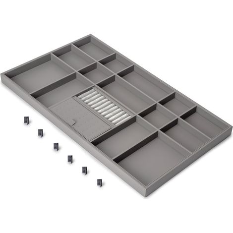 Emuca Organizzatore per cassetti design moderno in titanio