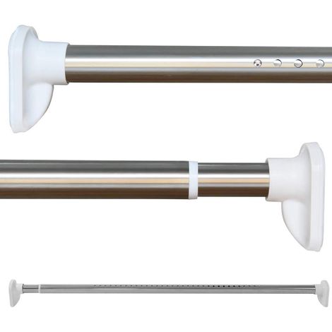 Tringle De Rideau De Douche Extensible Sans Perçage 310-360CM Acier Inoxydable Argenté Tringle A Rideaux Vêtements Télescopique Barre A Tension Pour Salle De Bains Fenêtre Cuisine Armoire (1/5)
