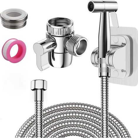Bad- und Duschset – Handbrause, Thermostat-Mischbatterie, 150 cm Schlauch, Wandhalterung für hygienische Reinigung – AquaForge