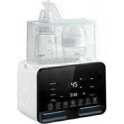 Calentador de biberones, esterilizador y calentador de leche 7 en 1, descongelador rápido de alimentos con luz nocturna y pantalla LCD grande (negro) (1/4)