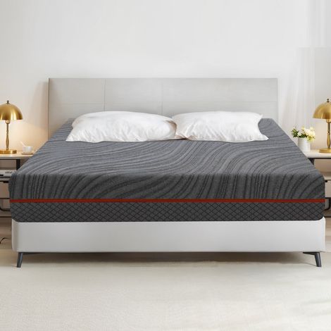 LANKOU  Mattress Breathable Bamboo Soft Fabric with Pocket Sprung Mattresses and Memory Foam Pressure Relief with 9-Zone Support System,Depth 26 cm, Medium - Firm