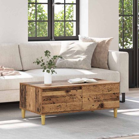 vidaXL Tavolino da salotto con cassetto Legno vecchio 90 x 50 x