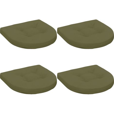 vidaXL Cuscini per Sedia in 4 Pezzi 4 pz 100% Poliestere Verde Oliva (1/5)
