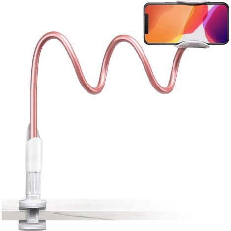 Support téléphone universel avec bras télescopique flexible 85 cm, pince antidérapante pour smartphones 4-6,3 pouces (1/5)