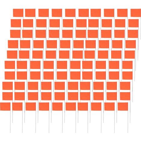 100 pièces drapeaux de marquage 4 X 5 pouces PVC 15 pouces poteaux en acier marqueurs de pelouse pour chantier de Construction de formation de chien de cour (1/5)