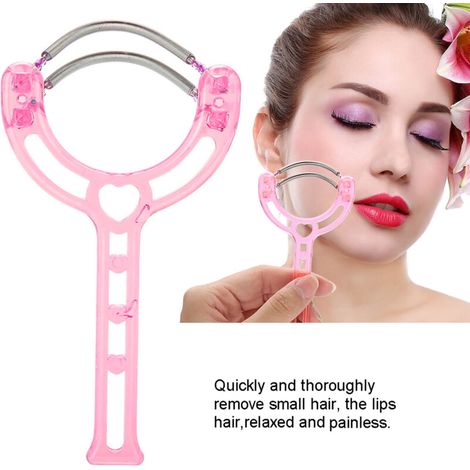 Tragbarer Federhaarentferner für Gesicht, Lippen und Augenbrauen – Rosa Beauty-Accessoire (1/5)