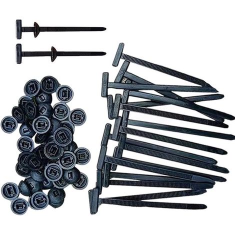 Hebillas universales de nailon para bridas de cables, sujetadores autoblocantes de alta resistencia, para reparación de automóviles (50 piezas) (1/5)