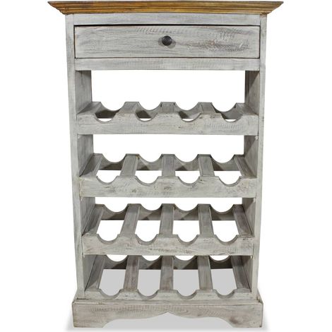 Casier à bouteilles bois d'acajou massif 55x23x85 cm CFW400703 (1/4)