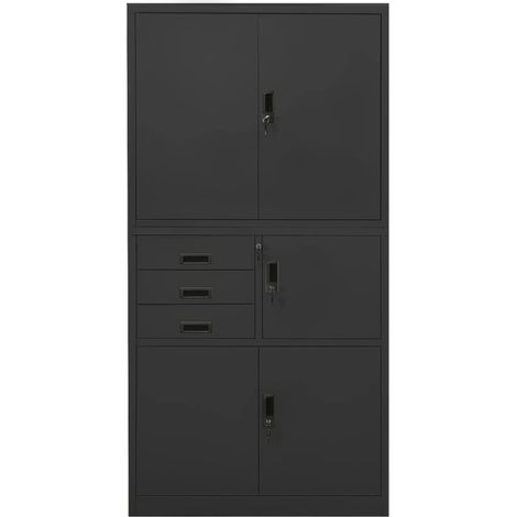 vidaXL Büroschrank Anthrazit 90x40x180 cm Stahl