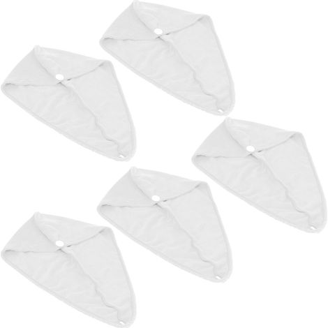 Lot de 5 bonnets de bain en microfibre à séchage rapide pour femmes, serviette de bain absorbante et serviette sèche-cheveux blanche (1/5)