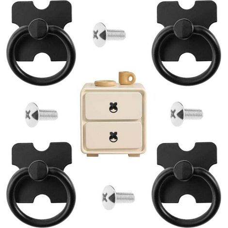 Maniglie e anelli di trazione per cassetti, set di 4 pomelli vintage per cassetti, maniglie decorative antiche, pomelli per ante di armadi, maniglia in lega a foro singolo per armadio, credenza, casse