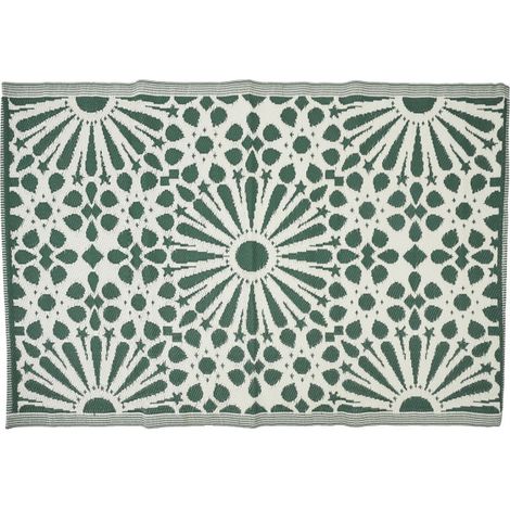 Tapis Déco Imprimé "Patio" 120x180cm Vert (1/5)