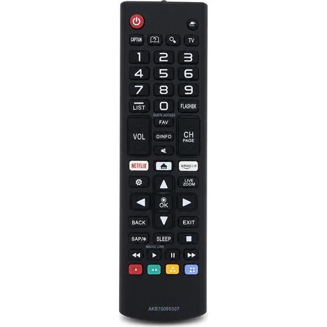 Mando a distancia de TV compatible con LG AKB75095307, con botones de Netflix y Amazon (1/5)