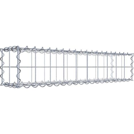 Gabion 100 cm x 20 cm x 20 cm – Mailles 10 x 10 cm – Construction en fil de fer galvanisé – Résistance à la corrosion – Montage rapide avec spirales – Gabiondeco