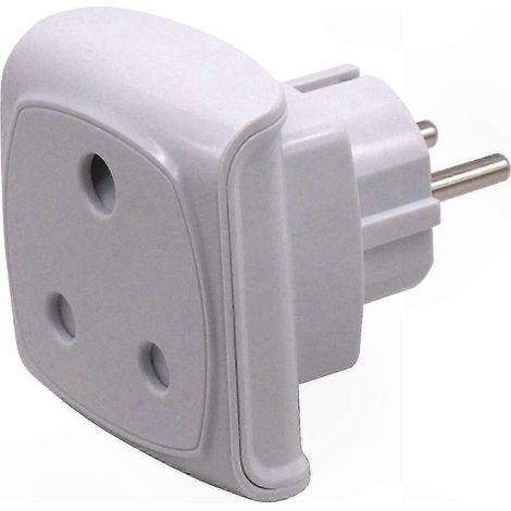 Adaptateur de voyage universel prise UE 2 pôles vers 3 fiches standard Afrique du Sud, convertisseur mâle-femelle, compact pour déplacements internationaux, compatible hôtels et appareils électriques. (1/5)