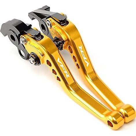 Leviers de frein et d'embrayage réglables pour Honda VFR800F (2002-2017), en aluminium usiné CNC, rouge et or. (1/5)