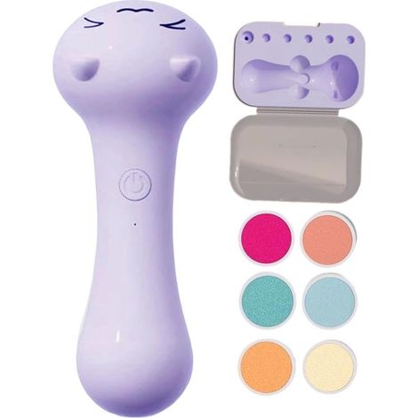 Lima per unghie - Tagliaunghie elettrico per animali domestici - Con 6 testine intercambiabili - Ricaricabile tramite USB - Funzionamento silenzioso - Adatto a gatti e pappagallini - Leggero - Viola (1/5)