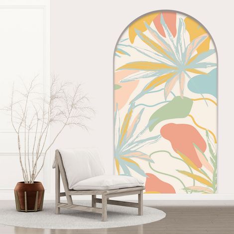 Stickers Trompe l'oeil Arche - Voute - Fleurs - 60 x 105 cm (1/5)