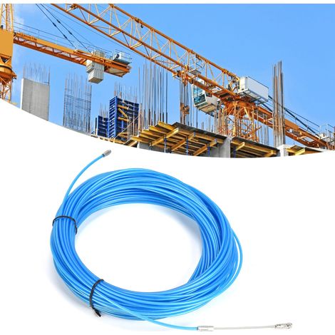 Câble en acier inoxydable pour grues à tour d'ascenseur, câble multibrins en acier pur, fil d'acier gainé de plastique, bleu, 50 m (1/5)