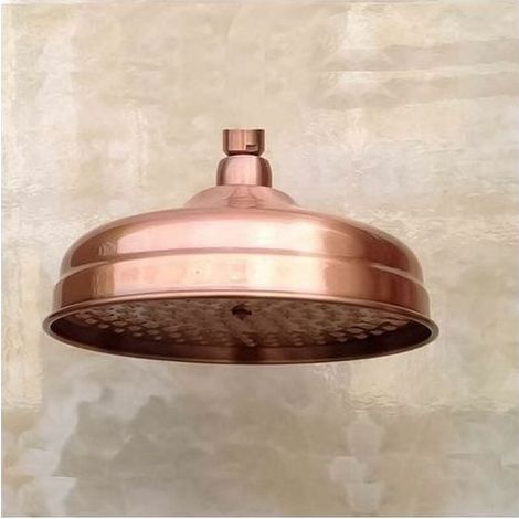Pommeau de douche en cuivre, pomme de douche à effet de pluie 8 pouces, pomme de douche en acier inoxydable 304, pomme de douche à effet de pluie, pomme de douche antique, douche à effet de pluie 20 x (1/4)