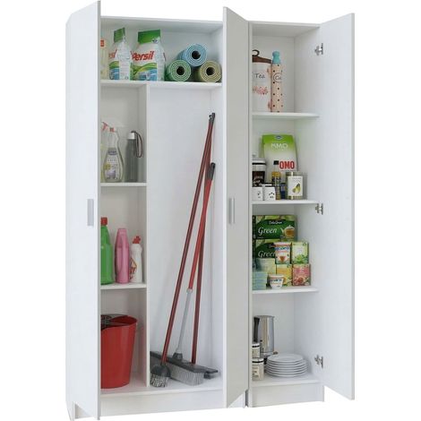 Armadio Multiuso Grande Soave, Modulabile, 6 Ripiani, 3 Ante, 110x180h cm Bianco