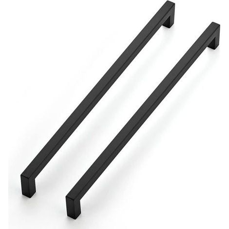 (Lot de 2) Poignées de meubles noires de 320 mm pour armoires de cuisine. poignées de tiroir. poignées de porte noires pour