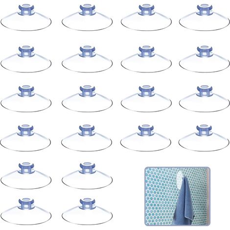 20 Pièces Ventouse Vitre Universelle, Mini Ventouse Transparente 30mm pour Verre Carrelage Cuisine Salle de Bain - Ventouse Table en Verre Sans Crochet