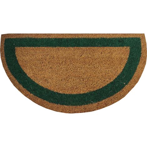 Felpudo 100% Fibra Coco Base Antideslizante Semiluna Verde 30X55CM