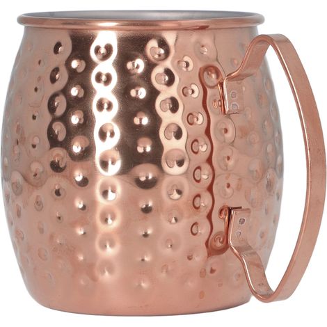 Mug Moscow Mule en acier inoxydable 304 de grande capacité (500 ml), finition or rose, idéal pour les bars, hôtels et restaurants. (1/5)