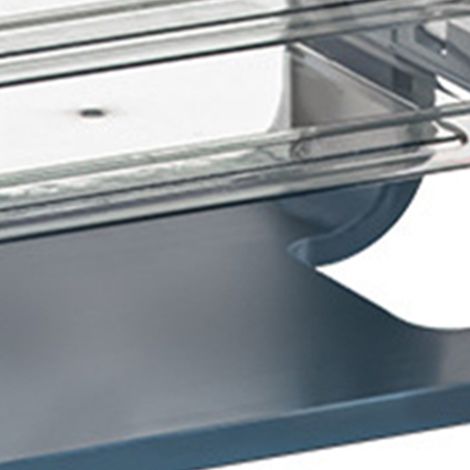 Assiette à accompagnement multifonctionnelle pliable, assiette pour préparation de plats chauds, assiette à fruits, plateau ménager, bleue, sans perçage pour la cuisine. (1/5)