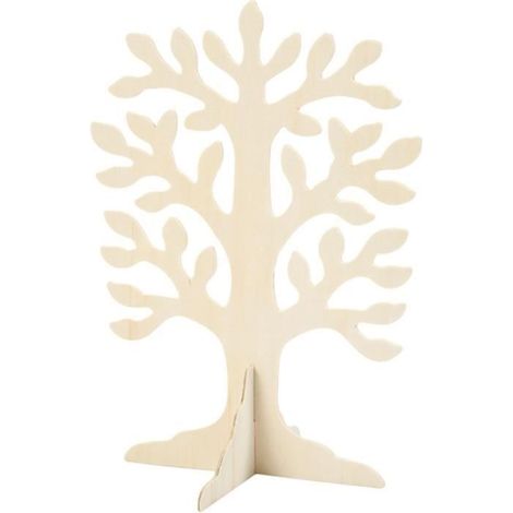 Objet décoratif - Arbre en bois - 21,5 x 30 cm - Beige - Bois massif