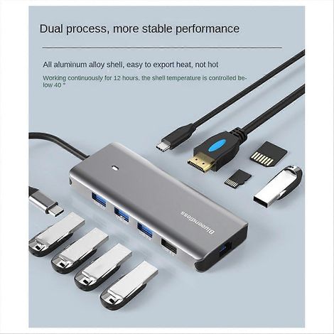 10-in-1 USB-C-Hub aus Aluminium (1/5)
