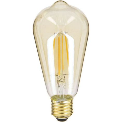 Bombilla decorativa LED Edison vintage con cristal ámbar, XU, casquillo E27, 7 W consumible (equivalente a 50 W), 806 lúmenes, luz blanca cálida - KZQ (1/4)