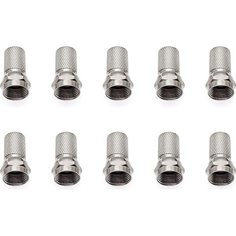 10X Connecteurs pour antenne satellite, coupleur à vis micrométrique, câble coaxial RG6 à torsion, adaptateur F mâle nickelé pour antenne modem/boîtier satellite RG59 (1/5)
