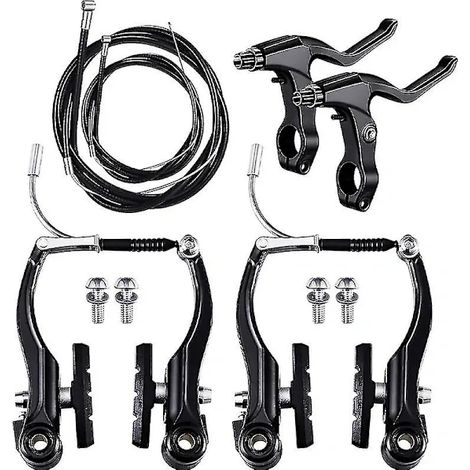Convient pour les composants de freinage complets des vélos, y compris les câbles de freins mixtes avant et arrière noirs, les gaines de freins et les leviers de freins pour vélos et VTT. (1/5)