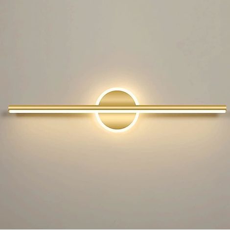 Applique murale LED pour miroir de salle de bain moderne, applique murale en métal doré pour baignoire (1/5)
