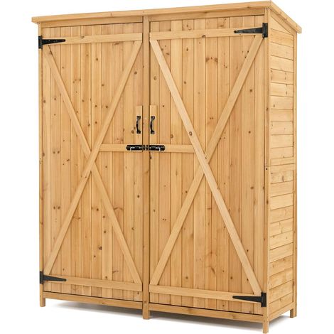 Caseta Armario Gardiun Sundy 140x52x162 cm Madera Maciza para Exterior (1/8)