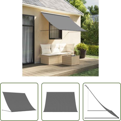 Einziehbar -  Markise Einziehbar Anthrazit 250x150 cm Stoff und Stahl (1/5)