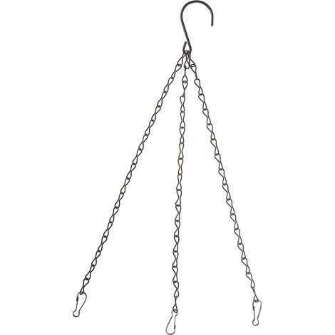 Chaîne de suspension à 3 points pour pots de fleurs et jardinières, en fer, pour plantes en pot d'extérieur.