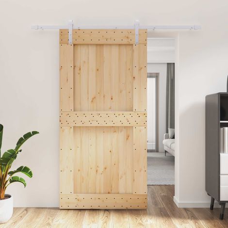 vidaXL Puerta Corredera Natural y Blanco 100 x 210 cm (1/5)