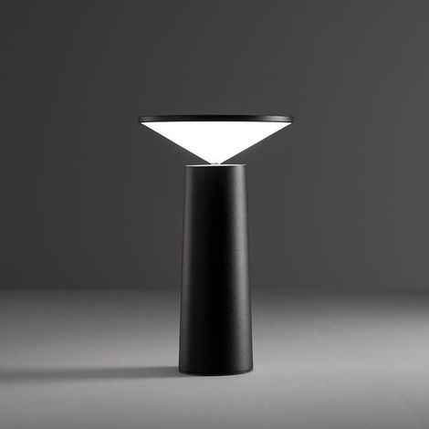 LED Lampe de Table Sans Fil, USB Lampe de Bureau Rechargeable, Lampe de Chevet Tactile Dimmable Sans Cable, 3 Couleurs, Pour Intérieur/Extérieur, Restaurant, Bar, IP54, noir (1/5)