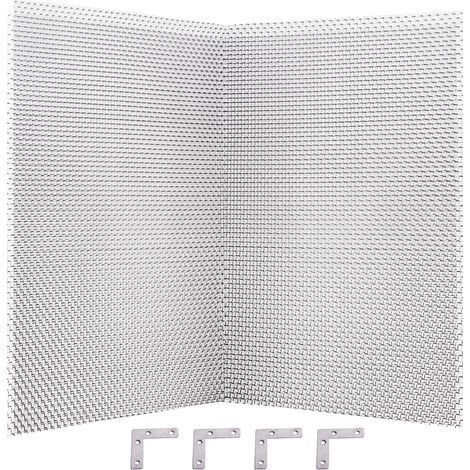 2Pcs Grillage Rigide, Acier Inoxydable 304, Maille Fine 1mm, Anti Rongeur, Pour Aération Maison Jardin (1/5)
