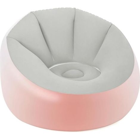 Aufblasbarer Outdoor-Sessel mit LED-Beleuchtung, tragbar und einfach zu bedienen, erhältlich in Grau und Rosa. (1/4)
