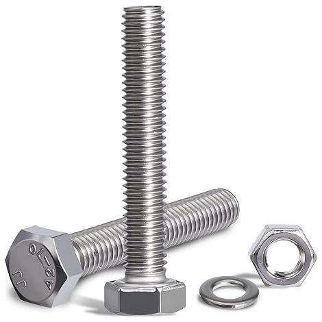 60 pack Boulons à Tête Hexagonale M6x10mm Boulon Inox DIN 933 Boulons à Six Pans Avec joint écrous Acier Inoxydable A2 V2A Vis Entièrement Filetée de Bâtiments Assemblage de Meubles Bricolage (1/5)