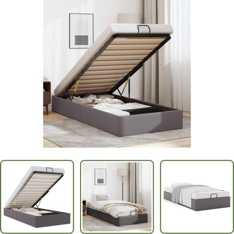 vidaXL Estructura de cama otomana sin colchón gris 80x200 cm (1/5)
