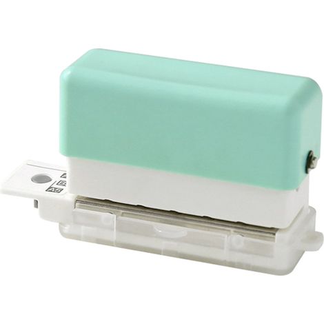 Poinçon 6 trous robuste en métal et plastique vert, capacité 3 feuilles, bac à copeaux, pour bureau, école et maison. (1/5)