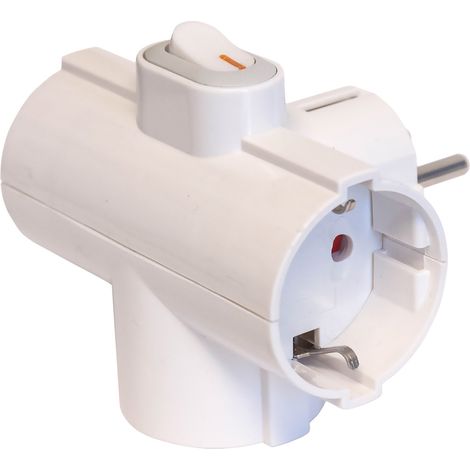 ADATTATORE TRIPLO SALVASPAZIO spina 2P+T 16A  - FANTON